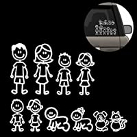 Los mejores  - TownStix (Paquete de 10) Familia Feliz Auto Calcomanía Adhesivos Coche Pegatinas Blanco